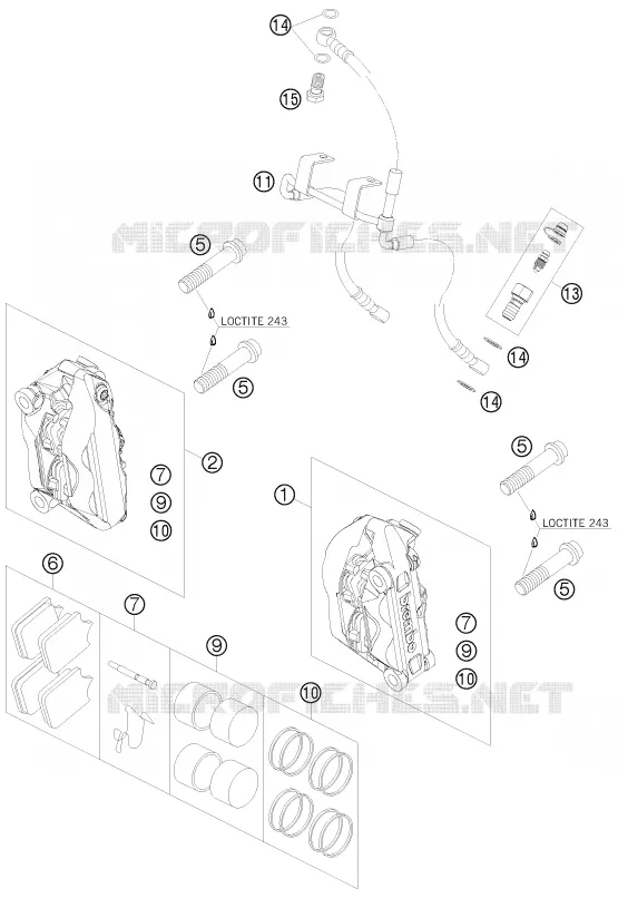 ETRIER DE FREIN AVANT KTM MOTO 990 2009 SUPERMOTO  990 SUPERMOTO ORANGE
