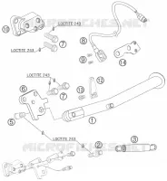 BEQUILLE LATERALE / CENTRALE pour KTM 950 SUPERMOTO ORANGE de 2007