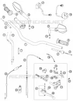 GUIDON / COMMANDES pour KTM 950 SUPERMOTO ORANGE de 2007
