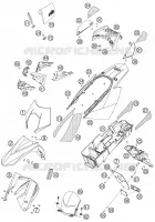 PLASTIQUES pour KTM 950 SUPERMOTO ORANGE de 2007