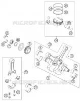 VILEBREQUIN / PISTON pour KTM 950 SUPERMOTO ORANGE de 2007