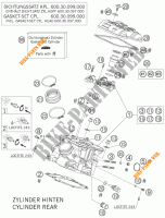 CULASSE ARRIERE pour KTM 950 SUPERMOTO ORANGE de 2007