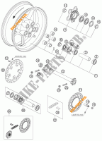 ROUE ARRIERE pour KTM 950 SUPERMOTO ORANGE de 2007