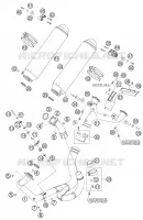 ECHAPPEMENT pour KTM 950 SUPERMOTO ORANGE de 2006