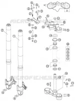 FOURCHE / T DE FOURCHE pour KTM 950 SUPERMOTO ORANGE de 2006