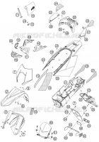 PLASTIQUES pour KTM 950 SUPERMOTO ORANGE de 2006