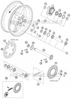 ROUE ARRIERE pour KTM 950 SUPERMOTO ORANGE de 2006