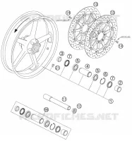 ROUE AVANT pour KTM 950 SUPERMOTO ORANGE de 2006