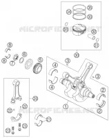 VILEBREQUIN / PISTON pour KTM 950 SUPERMOTO ORANGE de 2006