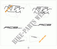 AUTOCOLLANTS pour KTM 1190 RC8 WHITE de 2010