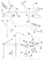 GUIDON / COMMANDES pour KTM 950 SUPERMOTO BLACK de 2006