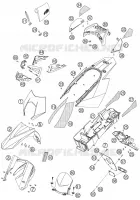 PLASTIQUES pour KTM 950 SUPERMOTO BLACK de 2006