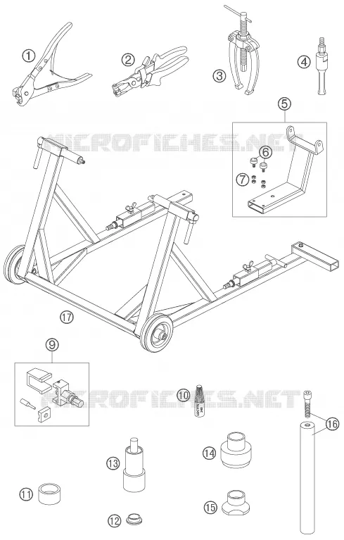OUTILLAGE SPECIFIQUE KTM MOTO 950 2006 SUPERMOTO  950 SUPERMOTO BLACK