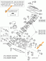 CULASSE ARRIERE pour KTM 950 SUPERMOTO ORANGE de 2005