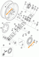 ROUE ARRIERE pour KTM 950 SUPERMOTO ORANGE de 2005