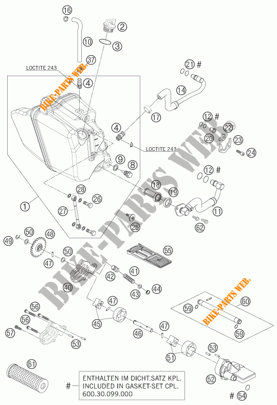 POMPE A HUILE pour KTM 950 SUPERMOTO ORANGE de 2005
