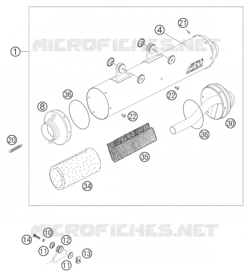 SILENCIEUX D'ECHAPPEMENT KTM MOTO 660 2006 SUPERMOTO  660 SMC