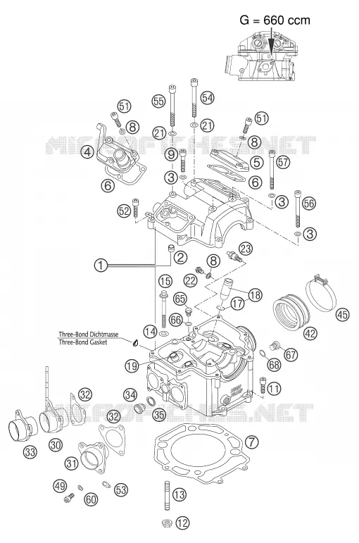 CULASSE KTM MOTO 660 2004 SUPERMOTO  660 SMC
