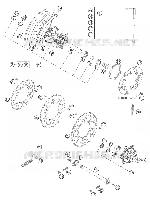 ROUE ARRIERE KTM MOTO 660 2005 SUPERMOTO  660 SMC