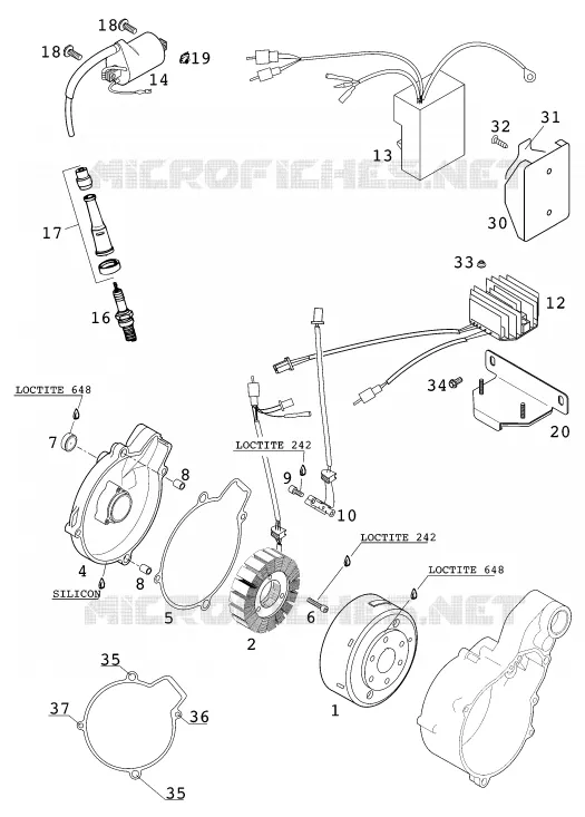 ALLUMAGE KTM MOTO 640 2001 SUPERMOTO  640 LC4 SUPERMOTO