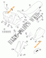RESERVOIR / SELLE pour KTM 640 LC4 SUPERMOTO BLACK de 2004