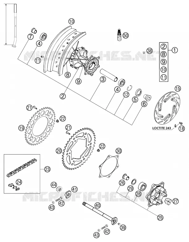 ROUE ARRIERE KTM MOTO 640 2002 SUPERMOTO  640 LC4-E SUPERMOTO STAHLB.
