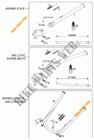 BEQUILLE LATERALE / CENTRALE pour KTM 640 LC4-E SUPERMOTO PRESTIGE de 2000