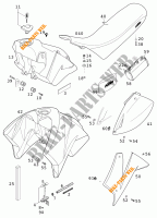 RESERVOIR / SELLE pour KTM 640 LC4-E SUPERMOTO PRESTIGE de 2000