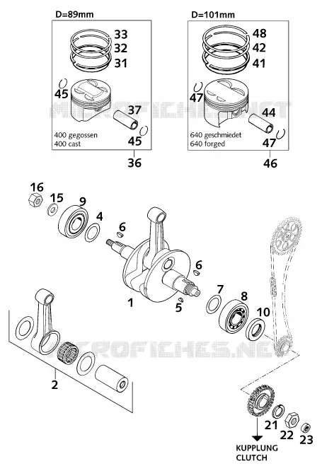 VILEBREQUIN / PISTON KTM MOTO 640 2000 SUPERMOTO  640 LC4-E SUPERMOTO PRESTIGE