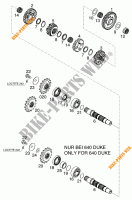 BOITE DE VITESSES   ARBRE SECONDAIRE pour KTM 640 LC4-E SUPERMOTO de 2001