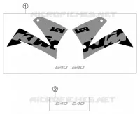 AUTOCOLLANTS pour KTM 640 LC4 SUPERMOTO de 2003