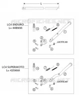 BEQUILLE LATERALE / CENTRALE pour KTM 640 LC4 SUPERMOTO de 2003