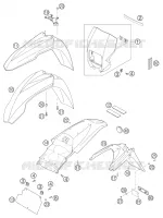 PLASTIQUES pour KTM 640 LC4 SUPERMOTO de 2003