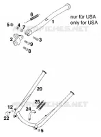 BEQUILLE LATERALE / CENTRALE pour KTM 620 SUPER-MOTO COMP. 20 KW de 1998