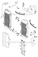 CIRCUIT DE REFROIDISSEMENT pour KTM 620 SUPER-MOTO COMP. 20 KW de 1998