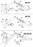 ECHAPPEMENT pour KTM 620 SUPER-MOTO COMP. 20 KW de 1998