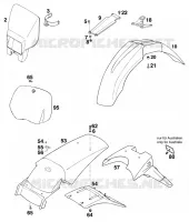 PLASTIQUES pour KTM 620 SUPER-MOTO COMP. 20 KW de 1998