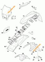 PLASTIQUES pour KTM 620 SC SUPER-MOTO de 2000