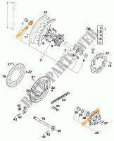 ROUE ARRIERE pour KTM 620 SC SUPER-MOTO de 2000