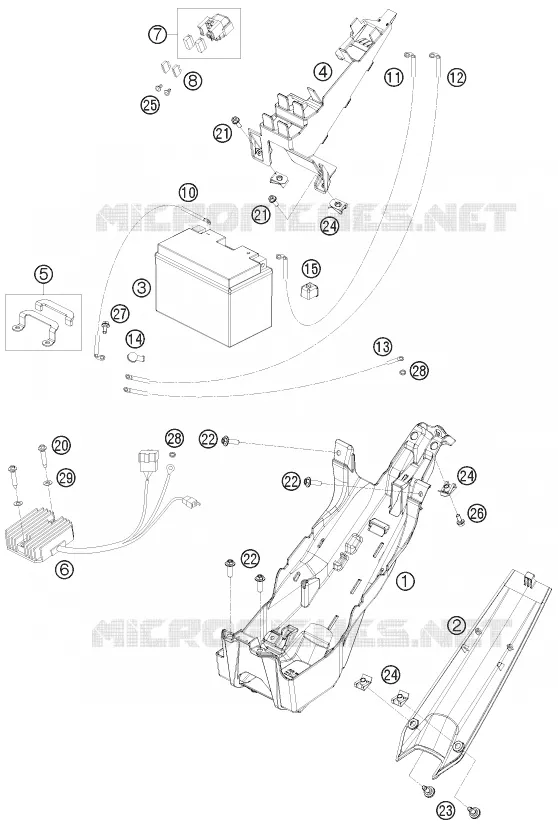 BATTERIE KTM MOTO 1190 2009 RC8  1190 RC8 WHITE