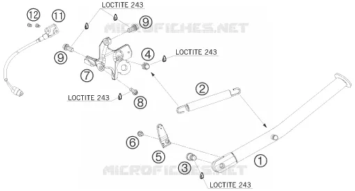 BEQUILLE LATERALE / CENTRALE KTM MOTO 690 2007 SUPERMOTO  690 SUPERMOTO PRESTIGE