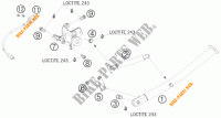 BEQUILLE LATERALE / CENTRALE pour KTM 690 SUPERMOTO ORANGE de 2007