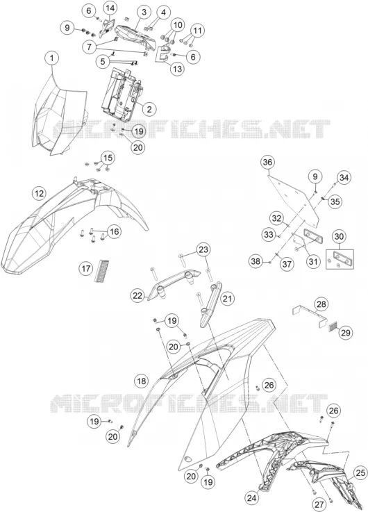 PLASTIQUES KTM MOTO 690 2017 SMC  690 SMC R