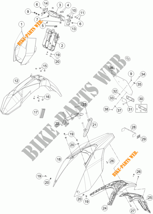 PLASTIQUES pour KTM 690 SMC R ABS de 2016