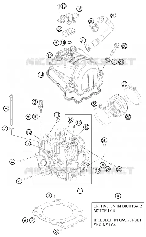 CULASSE KTM MOTO 690 2012 SMC  690 SMC R