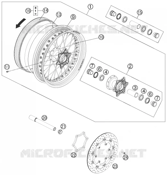 ROUE AVANT KTM MOTO 690 2010 SMC  690 SMC