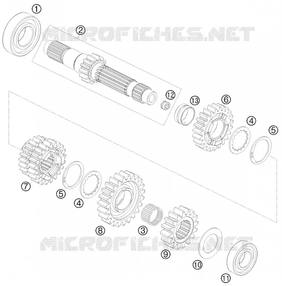 BOITE DE VITESSES - ARBRE PRIMAIRE KTM MOTO 690 2008 SMC  690 SMC