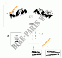 AUTOCOLLANTS pour KTM 125 SUPERMOTO de 2000