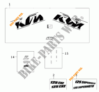 AUTOCOLLANTS pour KTM 125 SUPERMOTO 80 de 2001