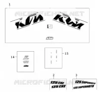 AUTOCOLLANTS pour KTM 125 SUPERMOTO 80 de 2001